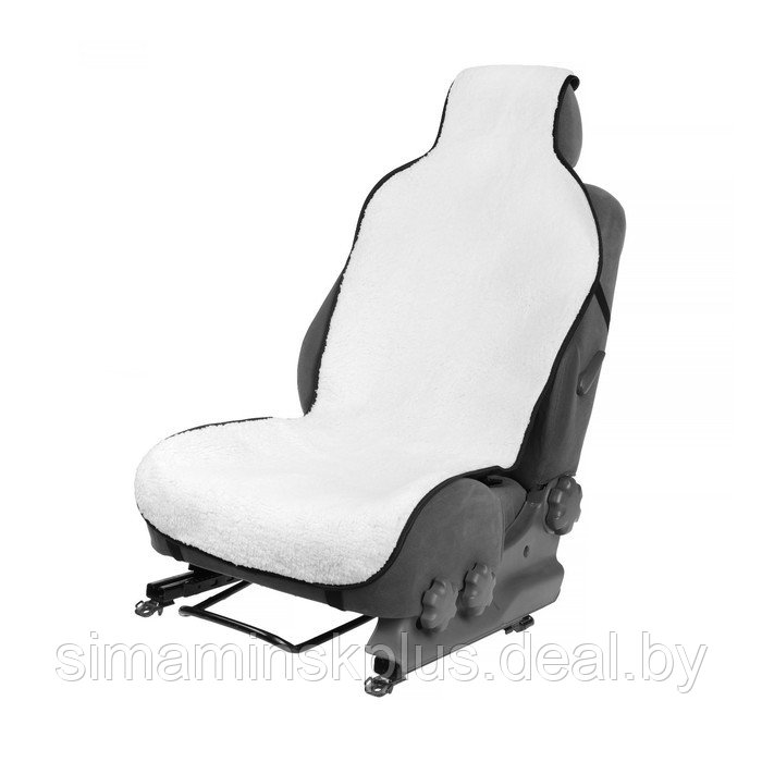 Накидка на сиденье, натуральная шерсть, 145х55 см, белая - фото 1 - id-p174609113