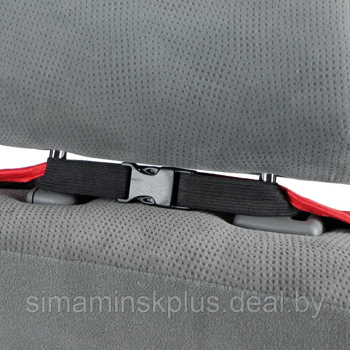 Накидка на переднее сиденье, велюр, размер 55 х 130 см, черный, с красным кантом - фото 4 - id-p174609352