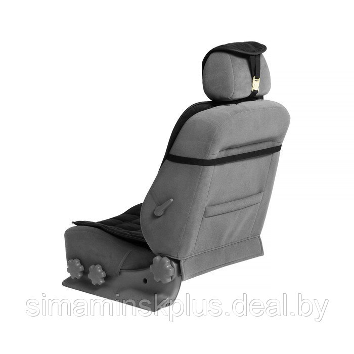 Накидка на переднее сиденье авто 140×50 см, искусственный мех, черный - фото 2 - id-p174609388