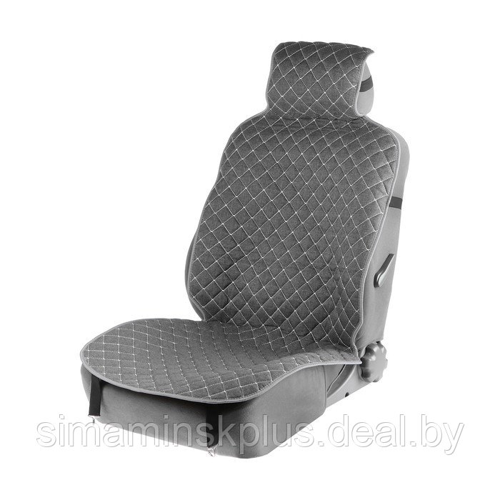 Накидка на сиденье "Лён" 140 х 52 см, серый - фото 1 - id-p211271053