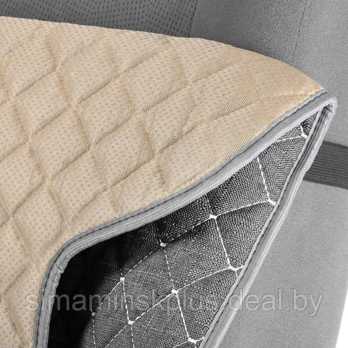 Накидка на сиденье "Лён" 140 х 52 см, серый - фото 6 - id-p211271053