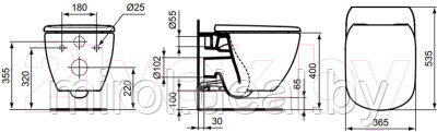 Унитаз подвесной с инсталляцией Ideal Standard Tesi T007901 + T352701 + 38772001 - фото 8 - id-p216923776