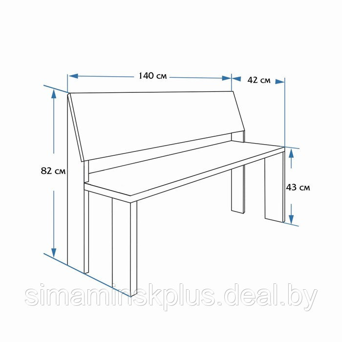 Скамья "Деревенская" 140х35х42 см - фото 2 - id-p174625157