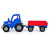 Трактор Чемпион синий с прицепом в сеточке арт 84743 Полесье, фото 3