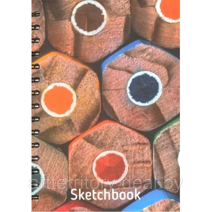 Скетчбук Попурри Карандаши, А5, 100 листов, твердый переплет, (спираль) - фото 1 - id-p216926230