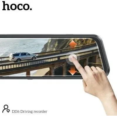 Видеорегистратор зеркало автомобильный Hoco D136 с камерой заднего вида, ночным видением, мониторинг 24 часа - фото 4 - id-p216926980
