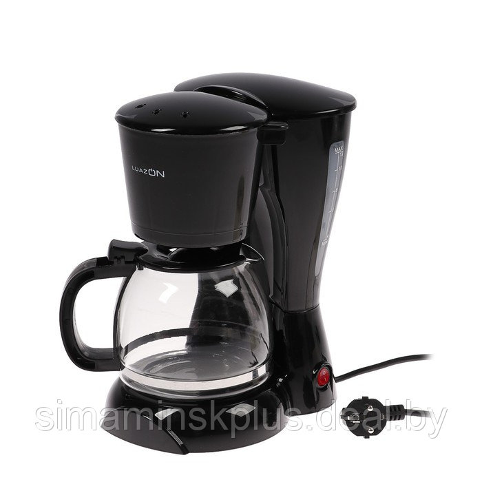 Кофеварка Luazon LKM-654, капельная, 900 Вт, 1.2 л, чёрная - фото 4 - id-p174610226