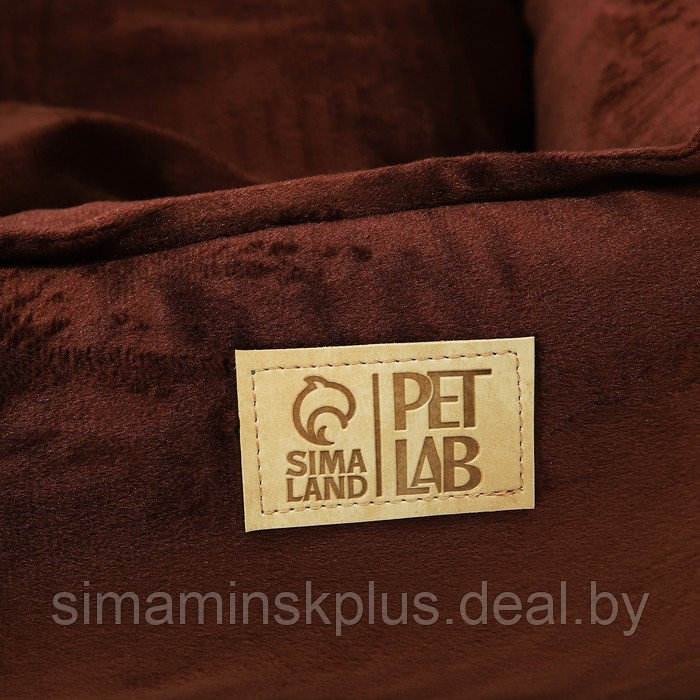 Лежанка велюровая Pet Lab, 45 х 40 х 15 см, темно-коричневая - фото 4 - id-p216927052
