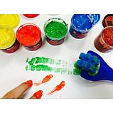 Набор красок пальчиковых 6 цветов, 750г, JOVI, с аксессуарами, пластиковый контейнер, ДЛЯ МАЛЫШЕЙ, фото 8