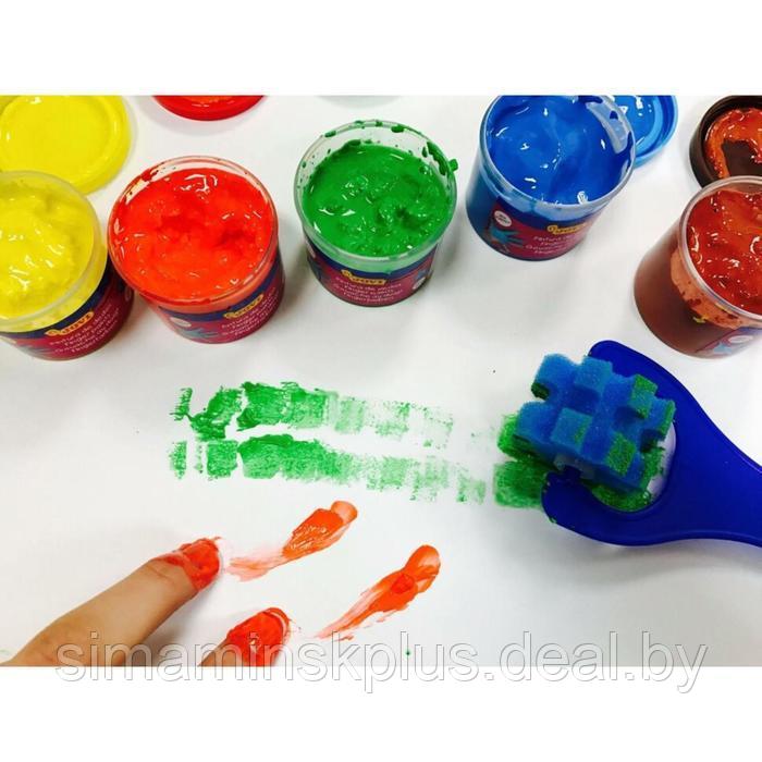Набор красок пальчиковых 6 цветов, 750г, JOVI, с аксессуарами, пластиковый контейнер, ДЛЯ МАЛЫШЕЙ - фото 8 - id-p199621905