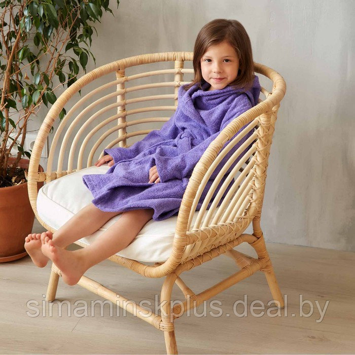 Халат махровый детский, размер 28, цвет фиолетовый, 320 г/м2, хлопок 100% с AIRO - фото 7 - id-p207451708