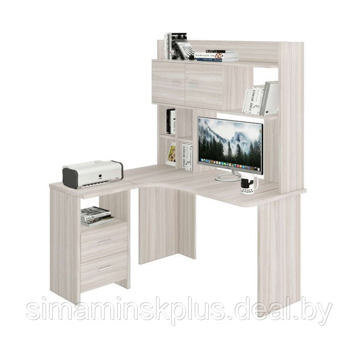 Компьютерный стол, 1300 × 1200 × 1785 мм, левый угол, цвет карамель - фото 1 - id-p198028416