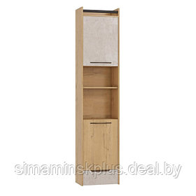 Шкаф-пенал «Стэнфорд», 484 × 375 × 2184 мм, цвет дуб бунратти / слейт / чёрный