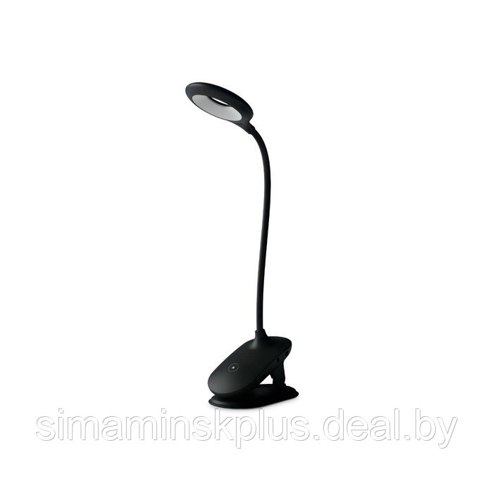 Светодиодная настольная лампа с прищепкой, гибкой ножкой и аккумуляторной батареей DE703, 6Вт, 115х70х390 мм, - фото 2 - id-p216929595