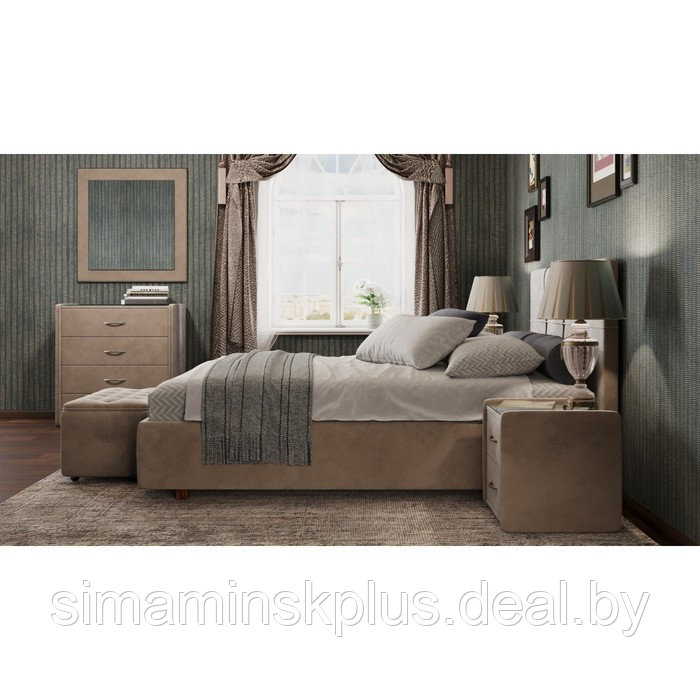 Кровать «Пантеон» без ПМ, 120×190 см, встроенное основание, велюр, цвет велутто 16 - фото 3 - id-p216928705