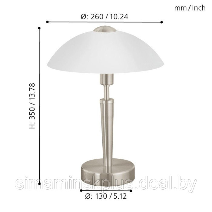 Настольная лампа SOLO 1x60Вт E14 никель 26x26x35см - фото 3 - id-p206458040