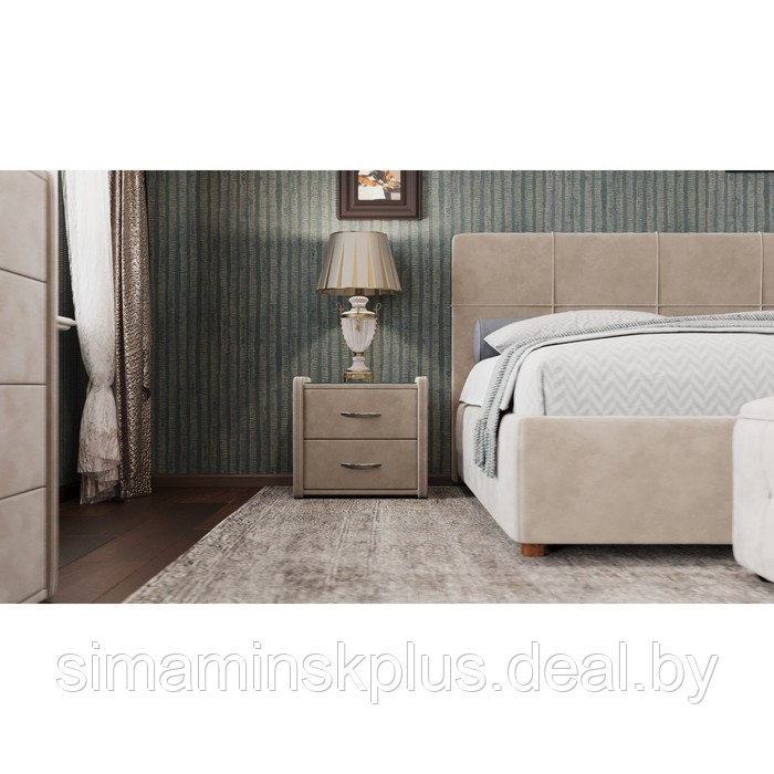 Кровать «Пантеон» без ПМ, 120×200 см, встроенное основание, велюр, цвет велутто 16 - фото 6 - id-p216928707