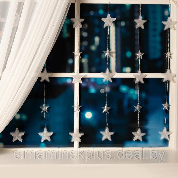 Гирлянда «Бахрома» 2.4 × 0.9 м с насадками «Звёздочки», IP20, прозрачная нить, 186 LED, свечение белое, 8 - фото 2 - id-p216929453
