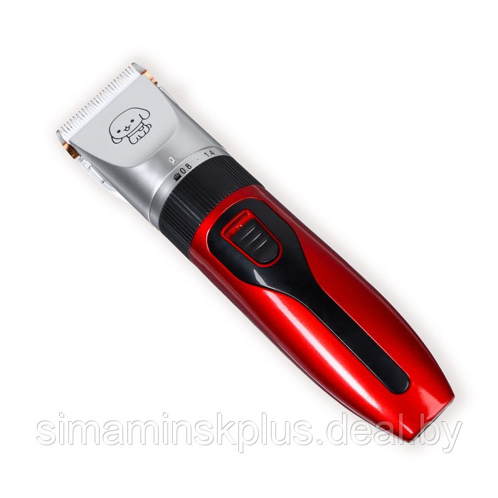 Машинка для стрижки с керамическим лезвием, регулировка ножа, USB-зарядка красная - фото 1 - id-p216927023