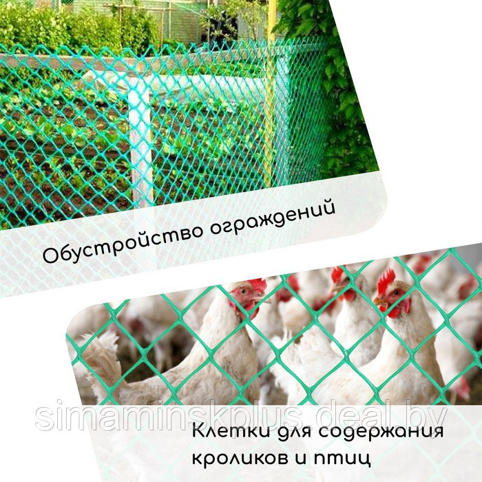 Сетка садовая, 1 × 20 м, ячейка 83 × 83 мм, пластиковая, зелёная, Greengo - фото 4 - id-p201263768