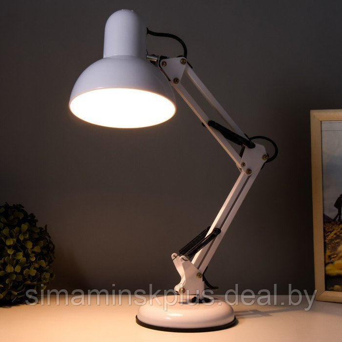 Лампа настольная Е27, на шарнирной подставке (220В) белая (811) - фото 2 - id-p183200932