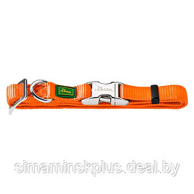 Ошейник нейлоновый для собак  Hunter ALU-Strong S, 30-45 см, с металлической застежкой, оранжевый