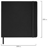 Скетчбук 140г/м 200*200 мм BRAUBERG ART CLASSIC 80л, кожзам, кремовая бумага, черный 113196, фото 3