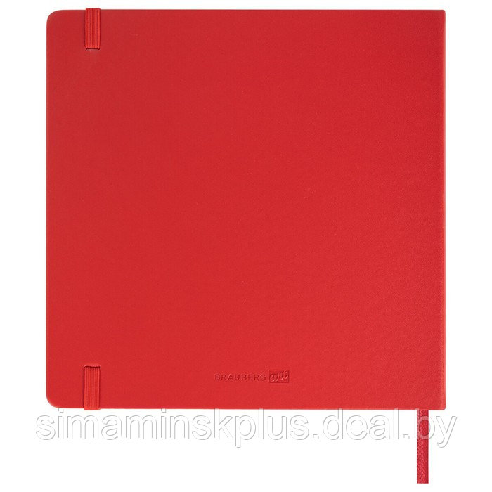 Скетчбук 140г/м 200*200 мм BRAUBERG ART CLASSIC 80л, кожзам, кремовая бумага, красный 113195 - фото 9 - id-p198753740