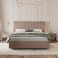 Кровать «Алькасар» без ПМ, 120×200 см, встроенное основание, велюр, цвет велутто 11