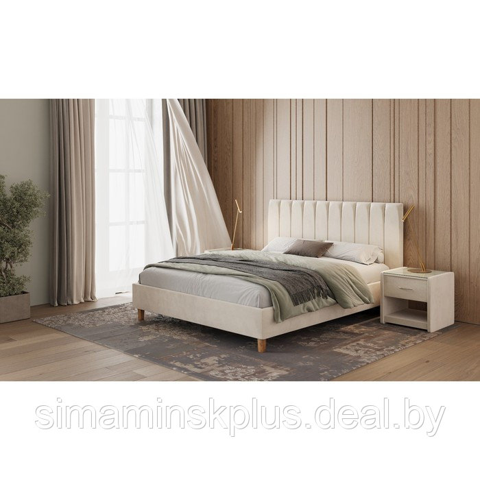Кровать «Алькасар» без ПМ, 120×200 см, встроенное основание, велюр, цвет велутто 01 - фото 2 - id-p216928724
