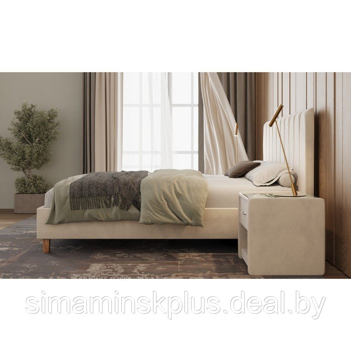 Кровать «Алькасар» без ПМ, 120×200 см, встроенное основание, велюр, цвет велутто 01 - фото 3 - id-p216928724