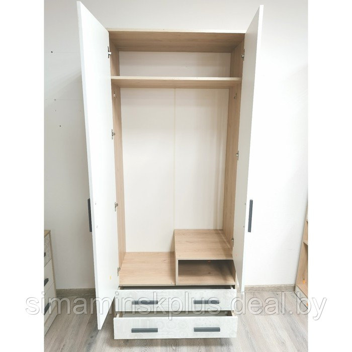 Шкаф двухдверный «Алиса №9», 900×500×2135 мм, цвет гикори джексон / спринт / белый - фото 10 - id-p213428742