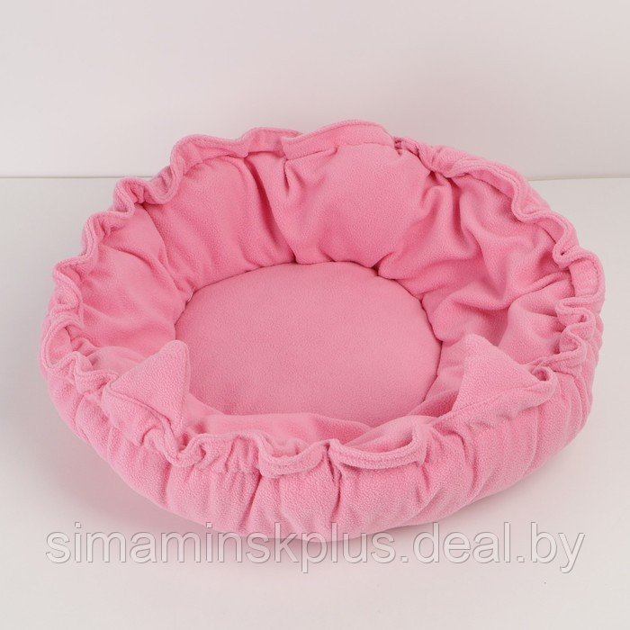 Лежанка для животных на стяжке с ушками, цвет розовый 30-50 см - фото 2 - id-p174635074