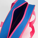 Сумка для обуви на молнии, наружный карман, цвет розовый/синий, фото 3