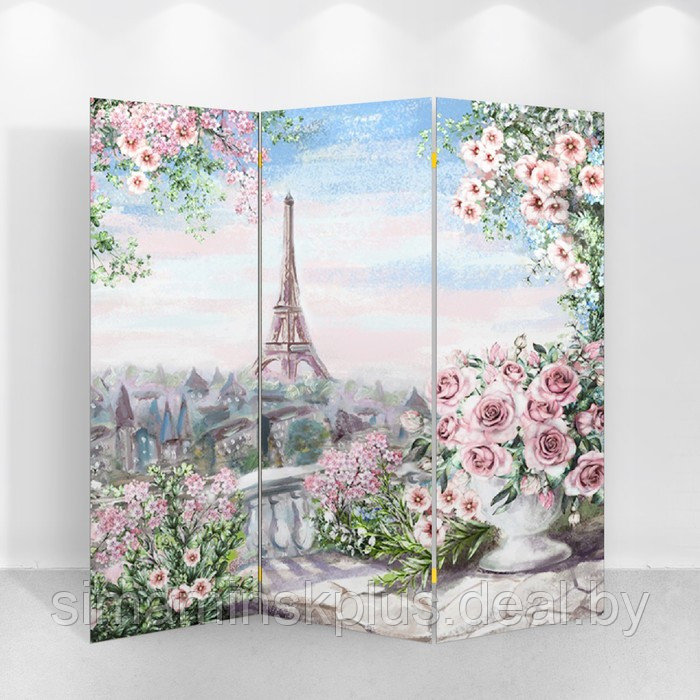 Ширма "Картина маслом. Розы и Париж", 150 х 160 см - фото 2 - id-p177056289