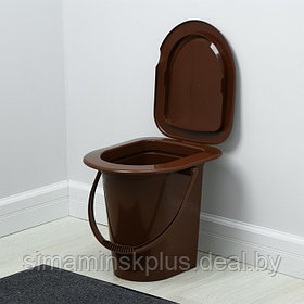 Ведро-туалет, h = 39 см, 17 л, съёмный стульчак, коричневое