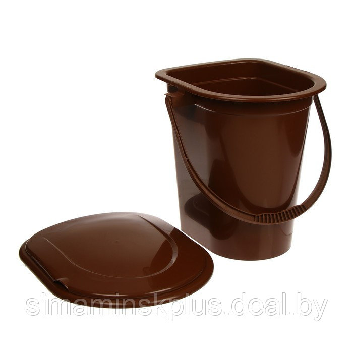 Ведро-туалет, h = 39 см, 17 л, съёмный стульчак, коричневое - фото 6 - id-p174621548
