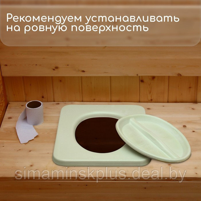 Сиденье для уличного туалета, 44 × 38,5 см, пенополиуретан, с крышкой, зелёное - фото 4 - id-p202413492