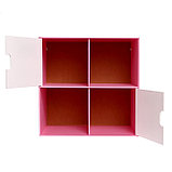 Стеллаж с дверцами «Пони», 60 × 60 см, цвет розовый, фото 6