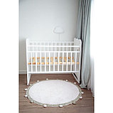 Кровать детская Sweet Rabbit колесо-качалка (белый) ( 1200х600), фото 3