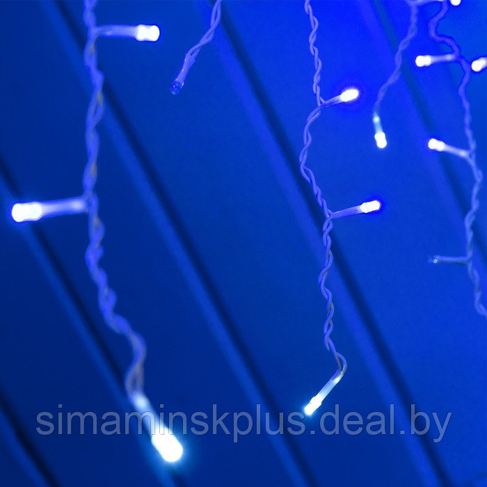 Гирлянда «Бахрома» 3 × 0.6 м, IP44, УМС, белая нить, 160 LED, свечение синее, мерцание белым, 220 В - фото 3 - id-p174611250