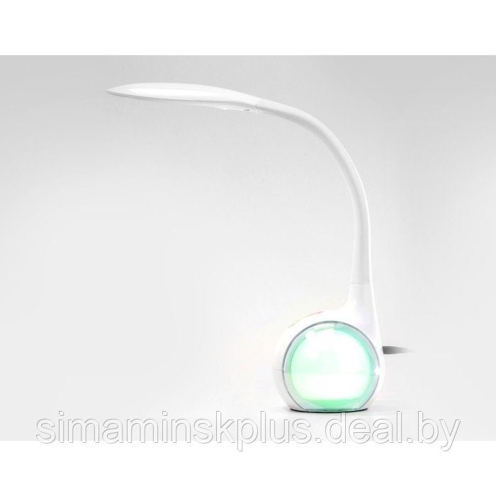 Светодиодная настольная лампа с RGB подсветкой DE532, 7,5Вт, 115х113х540 мм, цвет белый - фото 5 - id-p216929663