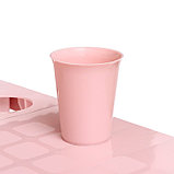 Детский стол с подстаканником, цвет розовый, фото 5