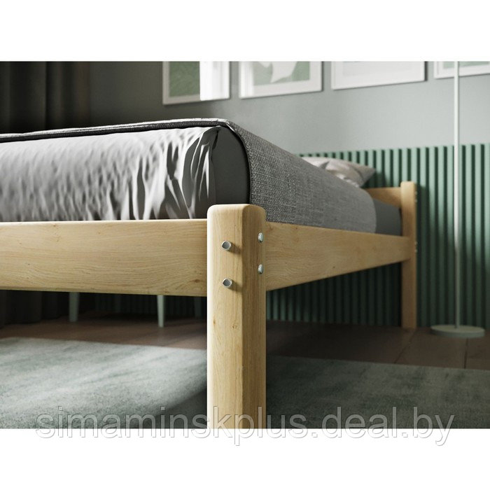 Односпальная кровать «Т1», 800×1900, массив сосны, без покрытия - фото 3 - id-p177038741