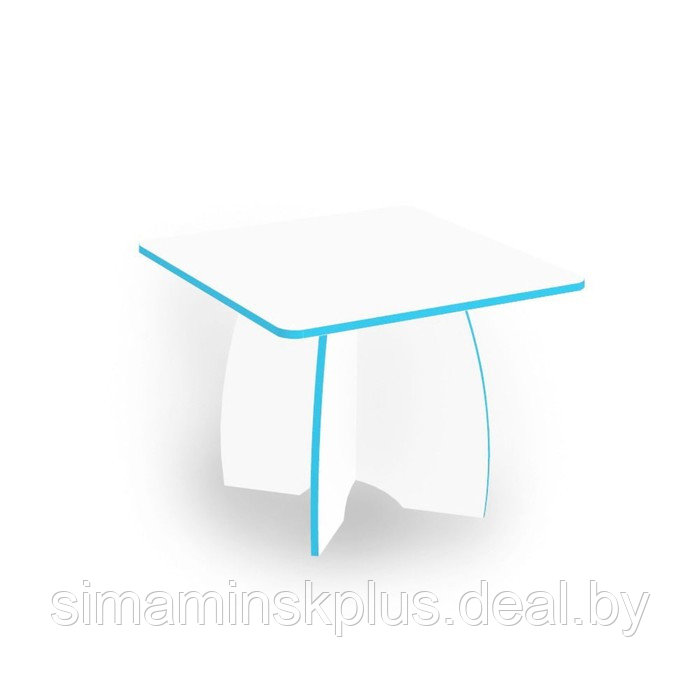 Детский столик на 4-х детей, 600 × 600 × 450 мм, цвет белый / кромка топаз - фото 1 - id-p177039368