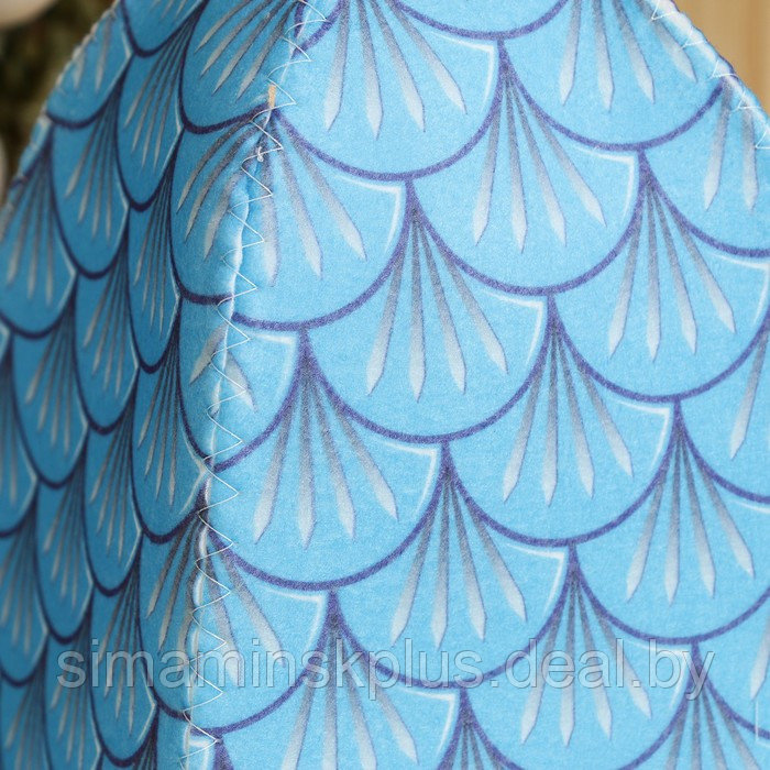 Набор для бани с принтом "Водяной дракон": шапка, тапки, коврик, голубой, р. 41-43 - фото 2 - id-p213426941