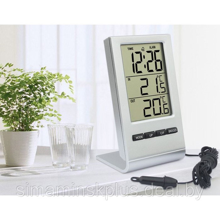 Часы электронные настольные с метеостанцией, календарём и будильником, 5.7 х 10.6 см - фото 2 - id-p199620564