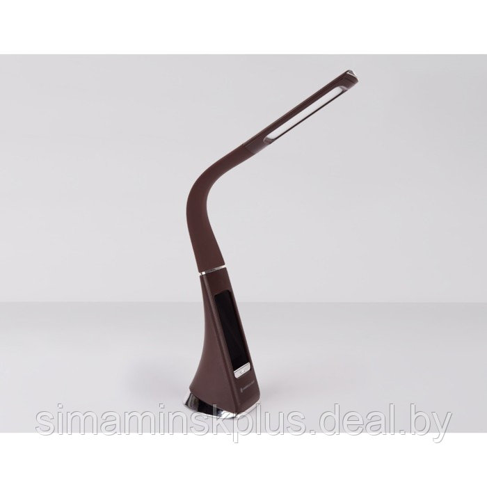 Светодиодная настольная лампа с дисплеем DE510, 6Вт, 90х65х505 мм, цвет коричневый - фото 5 - id-p216929670