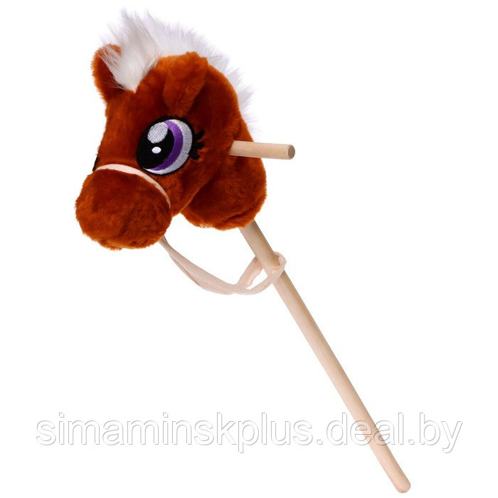 Мягкая игрушка «Конь-скакун», на палке, цвет коричневый - фото 4 - id-p198979157