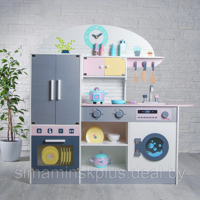 Игровой набор «Кухонный модуль «Счастье»» с деревянной посудой - фото 1 - id-p216929407